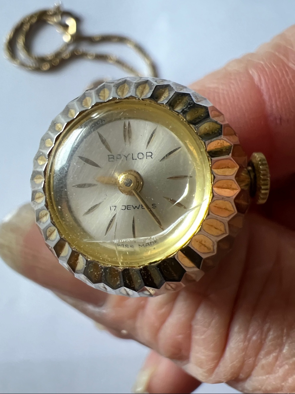 Vintage Baylor pendant watch necklace works